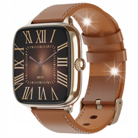Smartwatch damski złoty rozmowy Bluetooth PL menu Zegarek 5pasków AMOLED