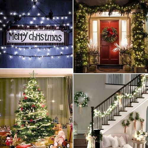 LAMPKI CHOINKOWE 1000 LED BIAŁE ZIMNE IP44 68 M 8 TRYBÓW NA CHOINKĘ na Arena.pl