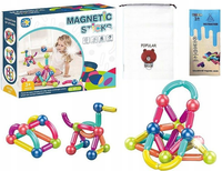 MAGNETYCZNE KLOCKI KONSTRUKCYJNE DLA DZIECI 52 ELEMENTY - OLFED