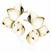 DELIKATNE POZŁACANE SREBRNE KOLCZYKI WKRĘTKI GŁADKIE LISTKI LIŚCIE POŁYSK