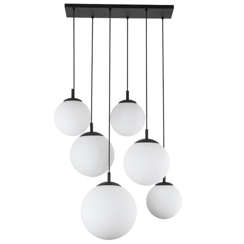 Zwisowa lampa na belce Esme 4793 do salonu balls biała czarna na Arena.pl