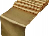 SATYNA ZŁOTA na rolce 36 cm x 9 m tkanina BIEŻNIK na stół komunie wesele