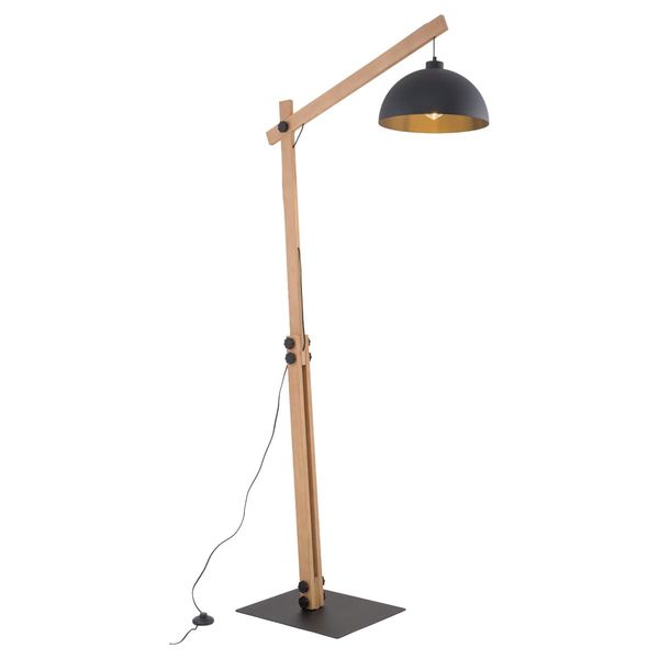 Stojąca lampa skandynawska regulowana Boho 5582 TK Lighting drewniana czarna zdjęcie 2