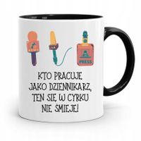Kubek Czarny Prezent Dla Dziennikarza Reportera Z Nadrukiem Ze Zdjęciem