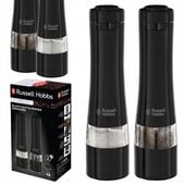 ZESTAW MŁYNKÓW DO SOLI I PIEPRZU ELEKTRYCZNE CZERŃ REGULACJA 2 SZTUKI MOCNE