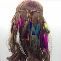 Pióropusz Indiański OZDOBA do Włosów Piękny Wzór A