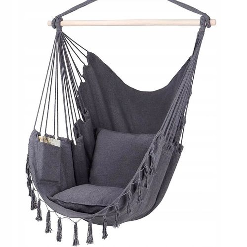 Ciemno szary Antracyt hamak brazylijski kokon huśtawka ogrodowa poduszki na Arena.pl