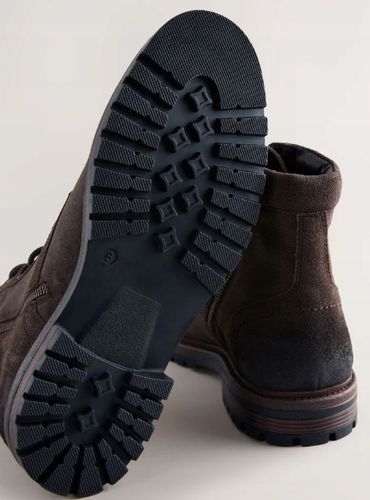 NEXT Ciemnobrązowy - Leather Toe Cap Zip-Up R44 na Arena.pl