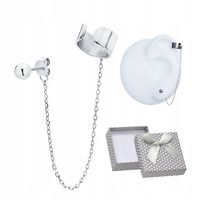 NAUSZNICA SREBRNA KOLCZYK pr 925 Rodowana z kuleczką i łańcuszkiem gładka