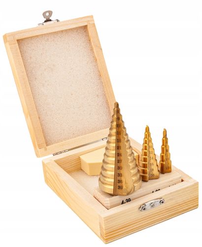 Zestaw wierteł stożkowych stopniowych HSS tytan 4-39 mm 3 szt. Falon-Tech na Arena.pl