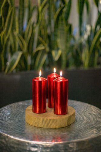Świece pieńkowe walce stopniowane BISPOL Aura sw50/4-230 czerwony met 4szt. na Arena.pl