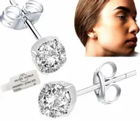 KOLCZYKI SREBRNE 925 WKRĘTKI SZTYFT ZATYCZKI. Cyrkonie Swarovski SREBRO 925