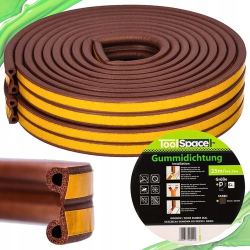 Uszczelka do okien i drzwi profil P 25 mb BRĄZ na Arena.pl