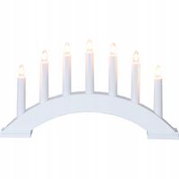 Świecznik adwentowy drewniany biały BEA