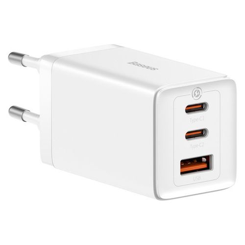 Szybka ładowarka sieciowa GaN 2x USB-C USB 65W + kabel USB-C biała na Arena.pl