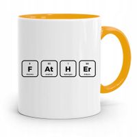 Kubek Żółty Prezent Na Dzień Ojca Dla Taty Father Z Nadrukiem Ze Zdjęciem