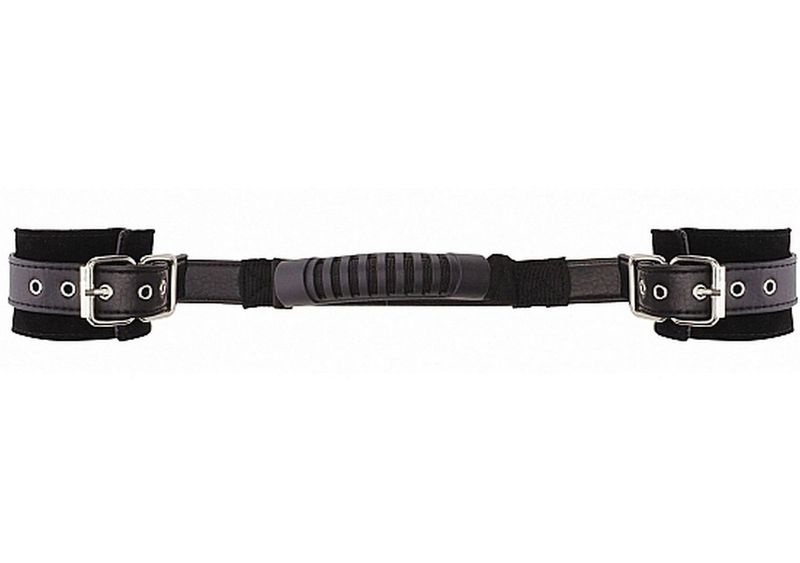 Adjustable Leather Handcuffs - Black zdjęcie 3