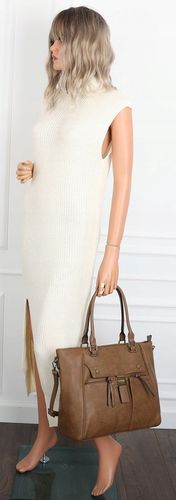 Torebka Damska Listonoszka Shopper Duża A4 Torba na Ramię CH66811 Brązowa na Arena.pl