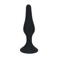 Slim Silicone Anal Plug - M - Black
