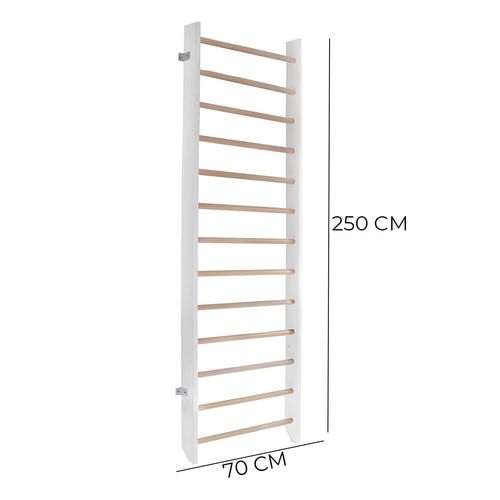 drabinka gimnastyczna klasyczna biała - drewno 250x70 cm na Arena.pl