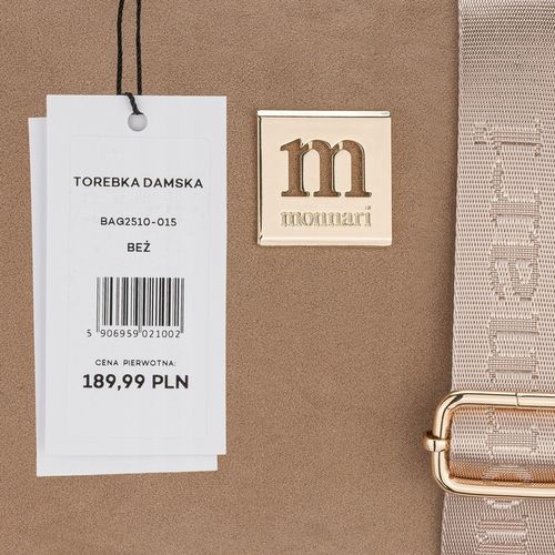 MONNARI Torebka Damska Listonoszka Camel ZAMSZ Regulowany Pasek na Arena.pl