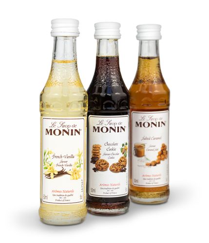 syrop do kawy MONIN | zestaw 3 x 50 ml: wanilia, czekolada, słony karmel na Arena.pl