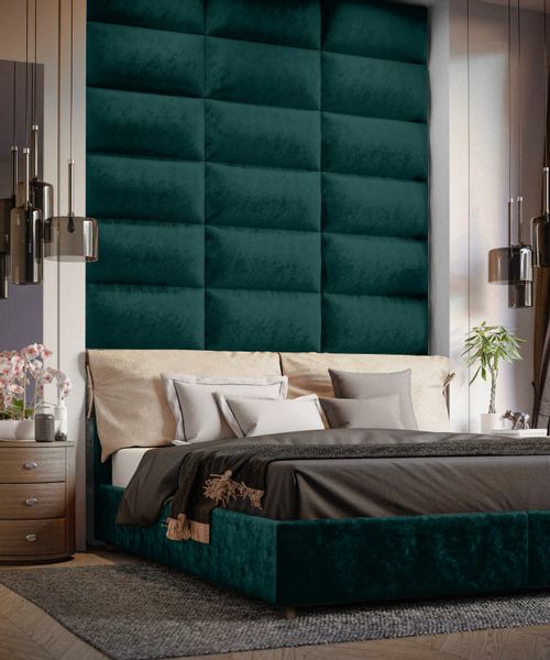 PANELE TAPICEROWANE ŚCIENNE TURKUSOWE WEZGŁOWIE 3D 100cm x 20cm zdjęcie 3