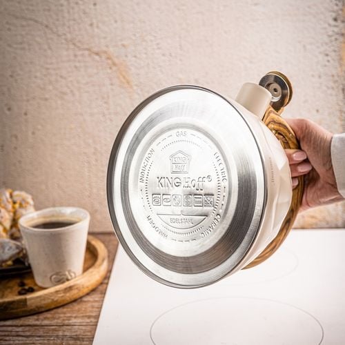 czajnik 2l z gwizdkiem kinghoff kh-1998 beżowy mat na Arena.pl