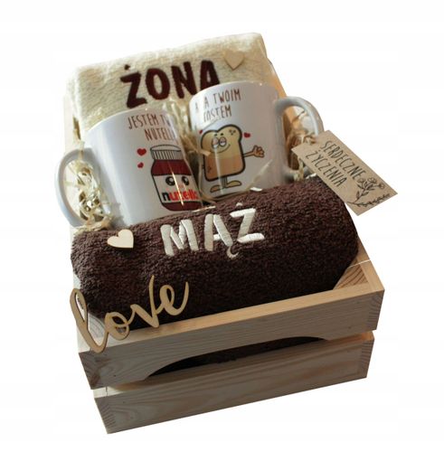 Prezent ślubny Ręczniki z haftem kubki Żona i Mąż na Arena.pl