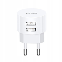 PODWÓJNA Ładowarka zasilacz sieciowa KĄTOWA USAMS T20 2xUSB 2.1 FAST-CHARGE