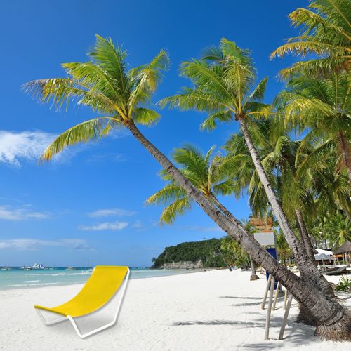 Leżak plażowy do opalania składany żółty KAONA na Arena.pl