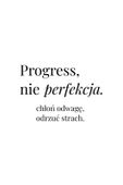Plakat 40x60cm Z Napisami Nowoczesny Cytat Progress Nie Perfekcja