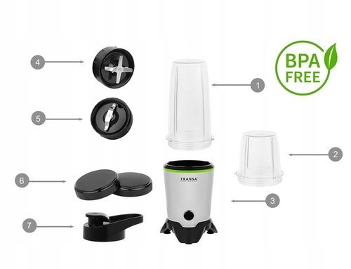 BLENDER KIELICHOWY NUTRI KOKTAJLE MIKSOWANIE MIELENIE 2 BIDONY MOCNY na Arena.pl