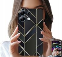 ETUI DO XIAOMI NOTE 13 4G - ZŁOTE RAMKI, ELEGANCKIE WZORY + SZKŁO