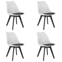 Krzesło MARK biało czarne / nogi czarne x 4