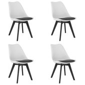 Krzesło MARK biało czarne / nogi czarne x 4