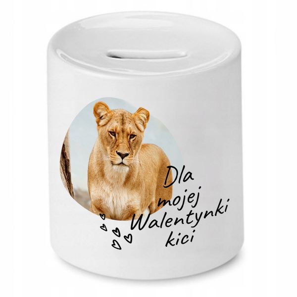 Skarbonka Prezent Walentynka Dla Mojej Kici Z Nadrukiem Ze Zdjęciem zdjęcie 1