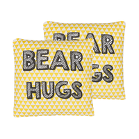 Zestaw 2 poduszek dla dzieci z nadrukiem 40 x 40 cm żółty RADZKOT