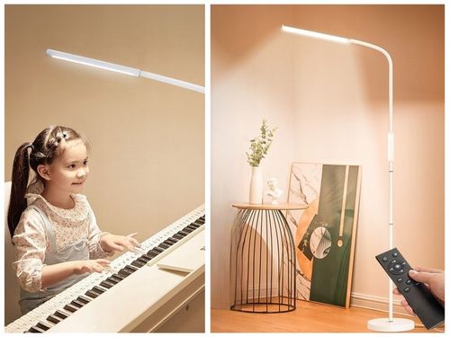 LAMPA LED STOJĄCA PODŁOGOWA BIAŁA LAMPKA BIURKOWA NOCNA USB PILOT na Arena.pl