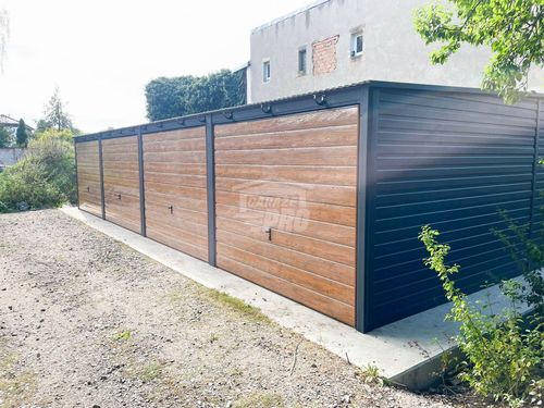 Rząd garaży Garaż blaszany 12x6m 4x brama uchylna drzwi dach  GP482 na Arena.pl