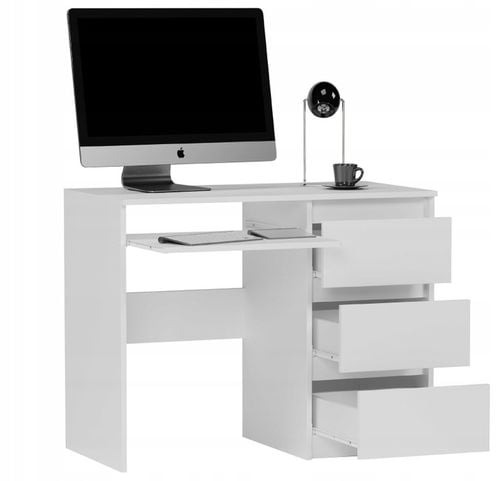 BIURKO KOMPUTEROWE 96CM STOLIK STÓŁ BIAŁE Prawe N3 na Arena.pl