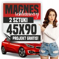 Reklama magnetyczna magnes reklamowy na auto firmowe 45x90 cm - 2 szt