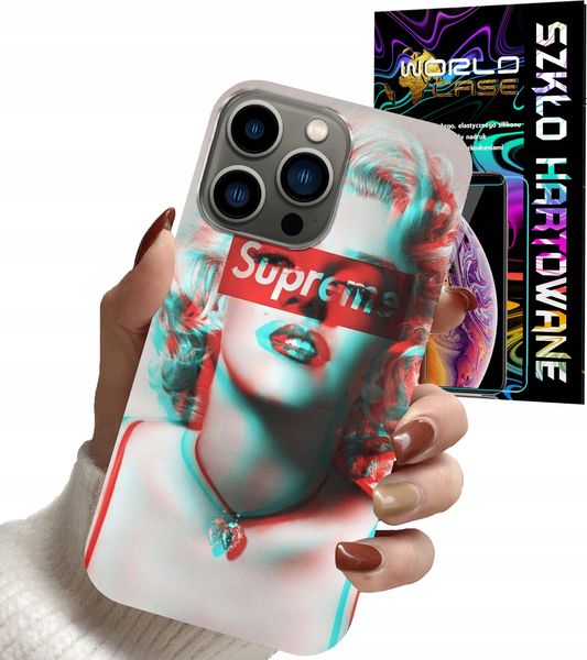 ETUI DO IPHONE 13 PRO MAX - Monroe MODNE KOBIECE WZORY + SZKŁO zdjęcie 1