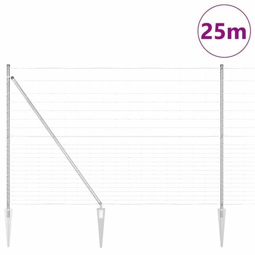 Ogrodzenie pastwiskowe Srebrny 25 x 1.6 m Stal galwanizowana na Arena.pl