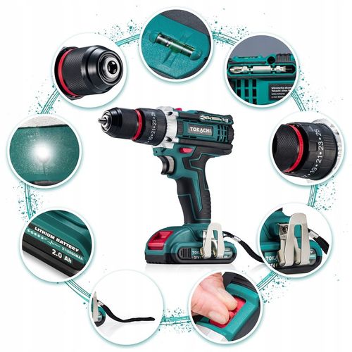 WIERTARKO WKRĘTARKA AKUMULATOROWA UDAROWA WIERTARKA 2xAKU METALOWA na Arena.pl