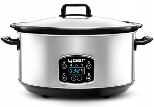 Wolnowar Garnek ceramiczny Slow Cooker Yoer INOX LCD 320W 6,5L +Programator na Arena.pl