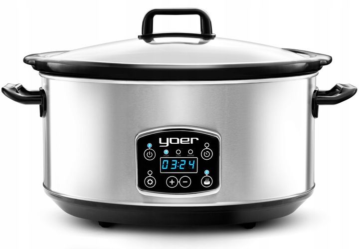 Wolnowar Garnek ceramiczny Slow Cooker Yoer INOX LCD 320W 6,5L +Programator zdjęcie 1