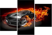 60 90CM OBRAZ 3 ELEM SPORTOWY WÓZ ŚCIENNY DRUK PŁÓTNO