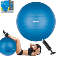 Piłka gimnastyczna rehabilitacyjna 65cm z pompką ręczną, kolor niebieski