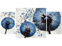 60CM 40CM ZEGAR OBRAZ DMUCHAWCE NIEBIESKIM KOLORZE DRUK PŁÓTNO RAMA